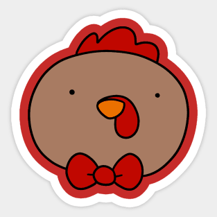 Brown Chicken Face Sticker